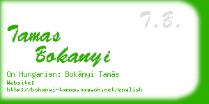 tamas bokanyi business card